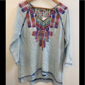 SOFT SURROUNDINGS Embroidered Pullover Top